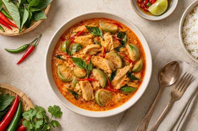 640x425 Curried chicken & baby aubergines 1