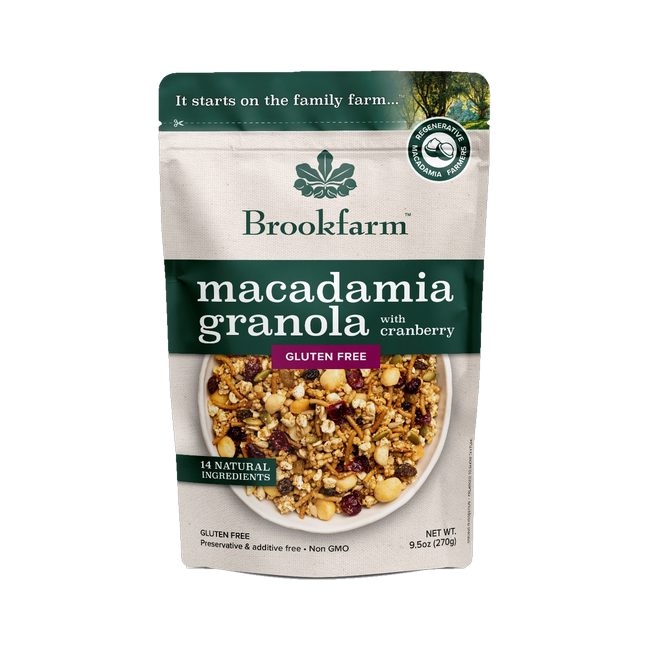 brookfarm gluten free muesli macadamia cranberry 650